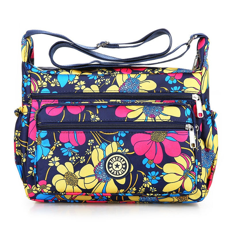Wholesale Flower Cloth Oxford Cloth Single Shoulder Practical Middle aged Canvas Back Shoulder Bags